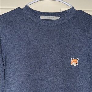Maison Kitsuné Navy Pullover with Fox Emblem